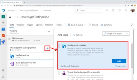 Azure: The nuget command failed with exit code(null) and error .